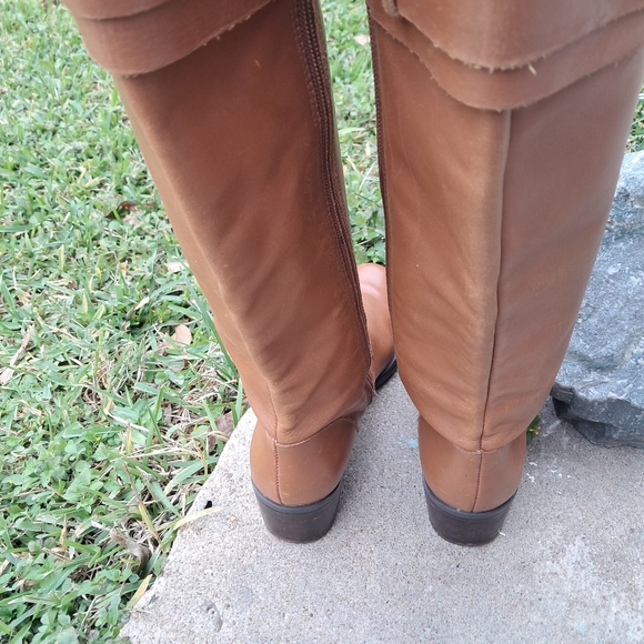 TAHARI KALEY LEATHER BOOTS WOMEN SIZE 6.5 M BROWN - Picture 4 of 9